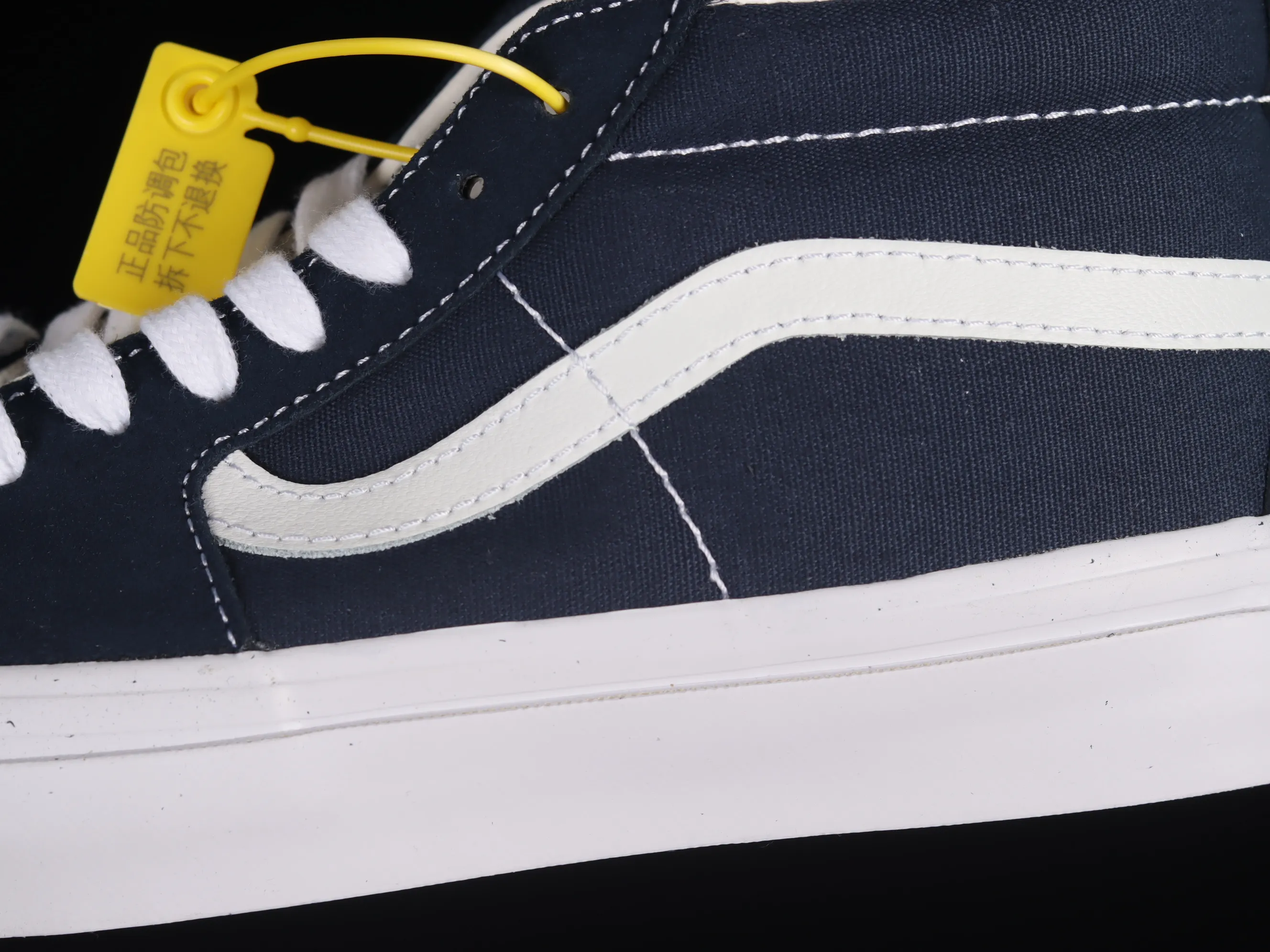 All categories Vans Vans series Vans Mid Vans China Vans Vault OG Sk8-Mid Vans official high-end branch navy blue mid-top retro simple casual canvas shoes VN0A4BVCNAV
